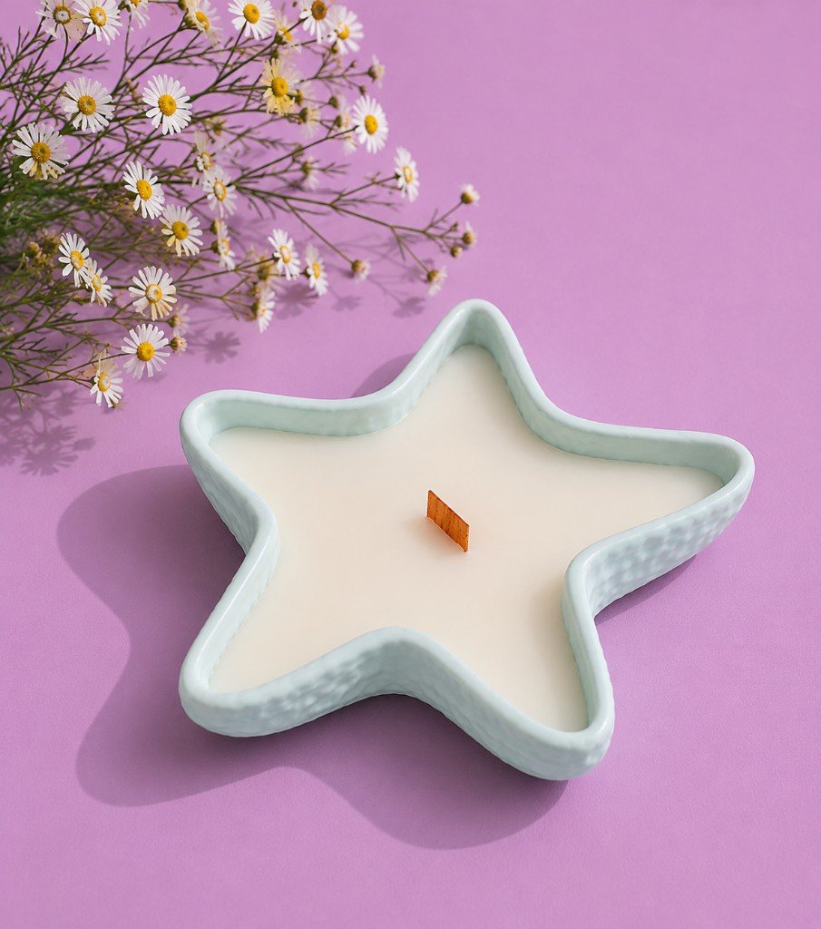 Estrella de mar de yeso pintada